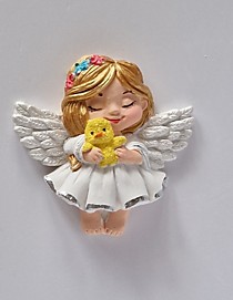 Силиконовый молд Ангел с птичкой  2Д .8-8 см