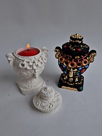 Шкатулка Самовар с сушками Размер готового изделия 14×10×8,8см.