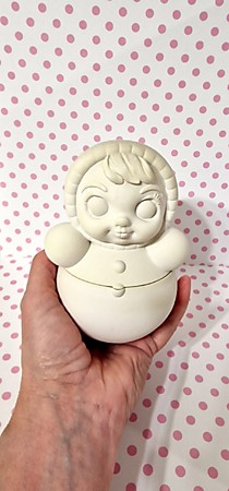 Неваляшка с пуговкой /шкатулка - подсвечник 13см.