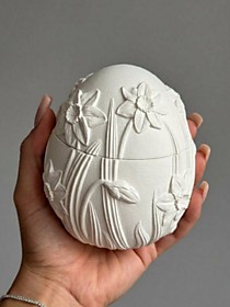 Шкатулка Яйцо с Нарциссами  11.5 см.